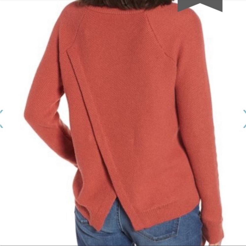 Madewell Province Cross Back Coral Knit Pullover Size M